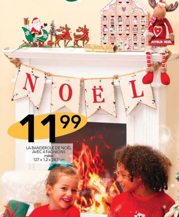 La Banderole De Noël Avec 4 Fagnions