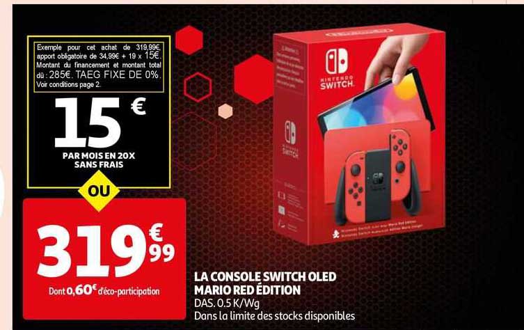 La Console Switch Oled Mario Red édition