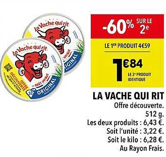 la vache qui rit -60% sur le 2è