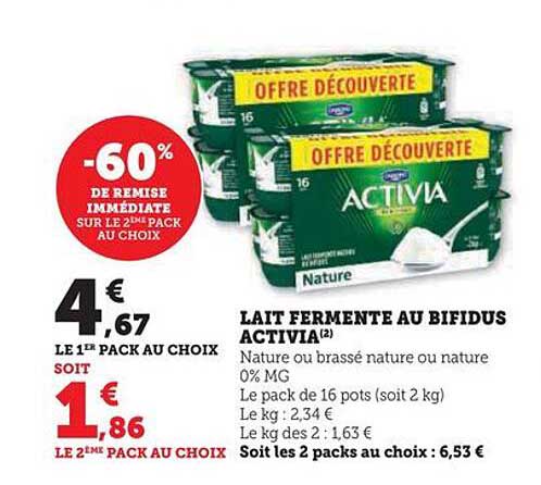 Lait Fermenté Au Bifidus Activia