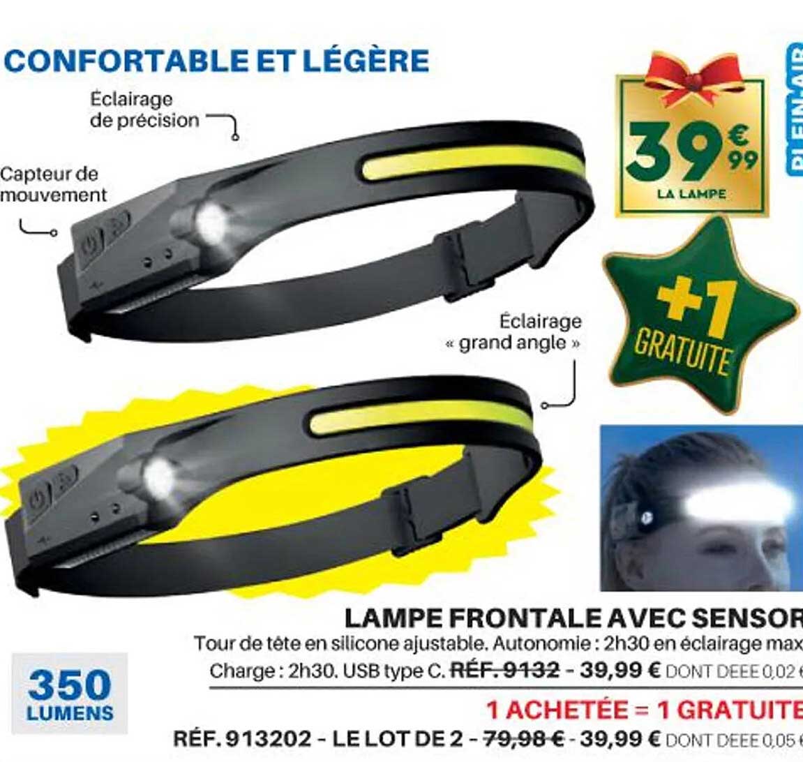 lampe frontale avec sensor