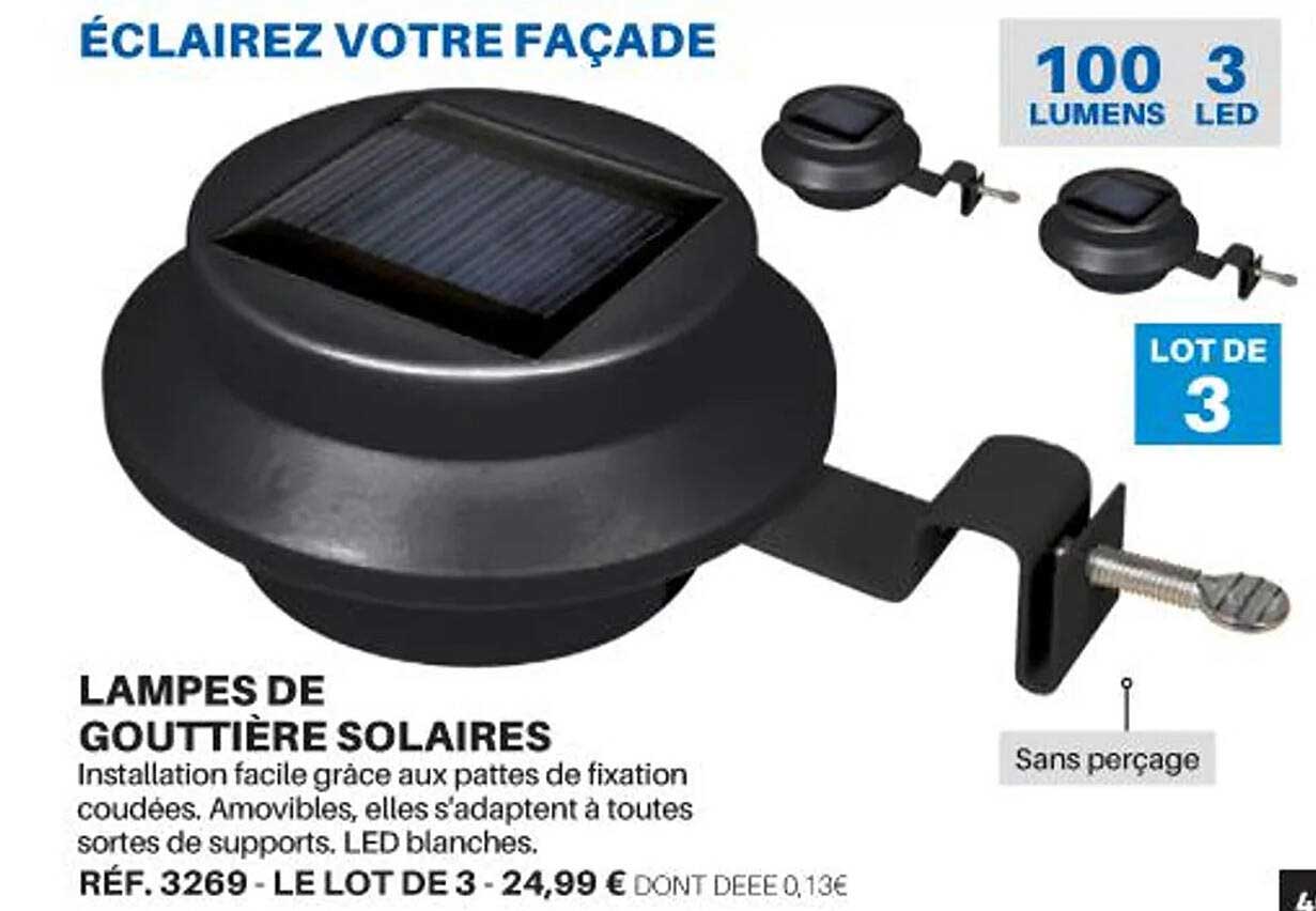lampes de gouttière solaires