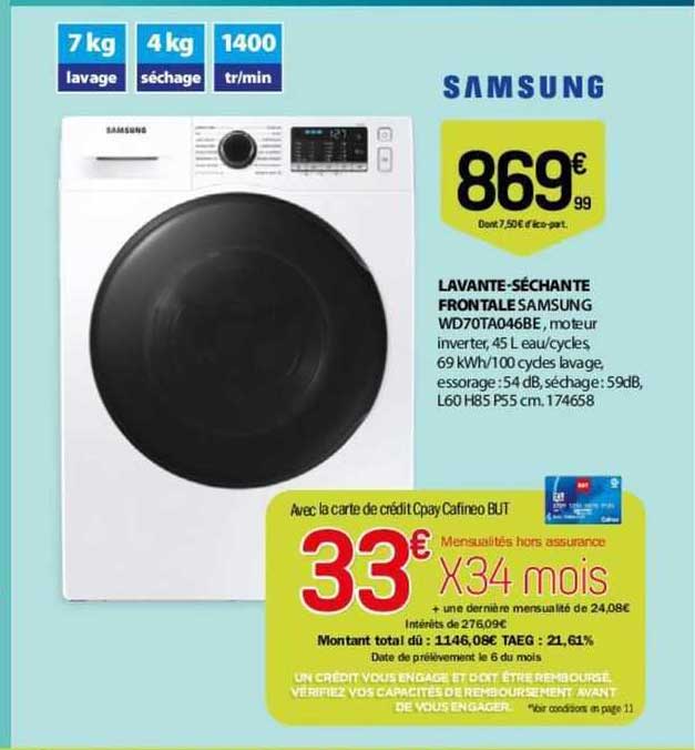 lavante-séchante frontale samsung