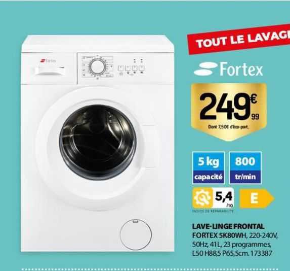 lave-linge frontal fortex