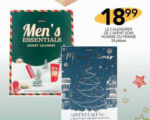 le calendrier de l'avent soin homme ou femme