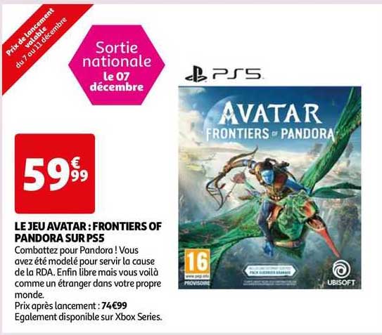 le jeu avatar : frontiers of pandora sur ps5