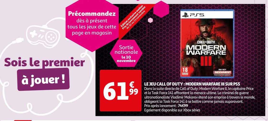 le jeu call of duty : modern warfare III sur ps5