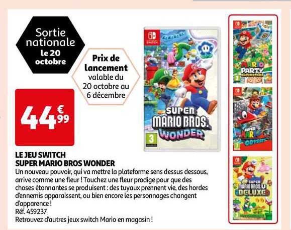 le jeu switch super mario bros wonder