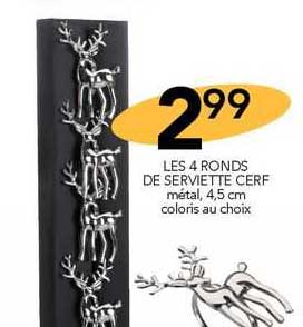 les 4 ronds de serviette cerf