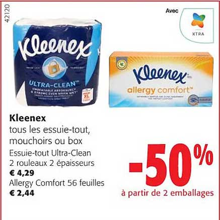 les essuie-tout, mouchoirs ou box kleenex
