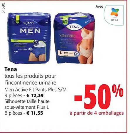 les produits pour l'incontinence urinaire tena