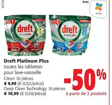 les tablettes pour lave-vaisselle dreft platinum plus