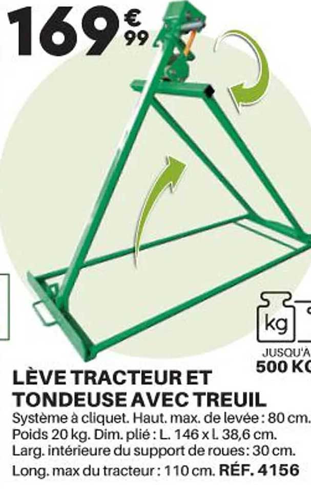 lèvre tracteur et tondeuse avec treuil