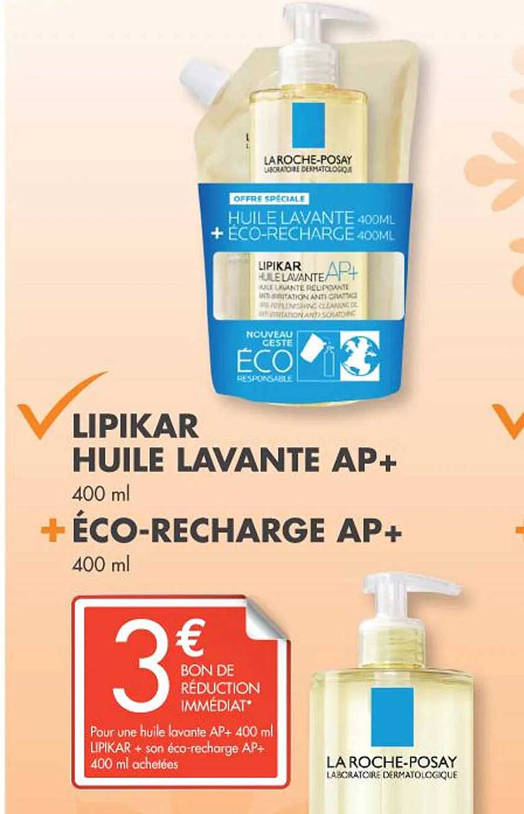 lipikar huile lavante ap+ + éco-recharge ap+