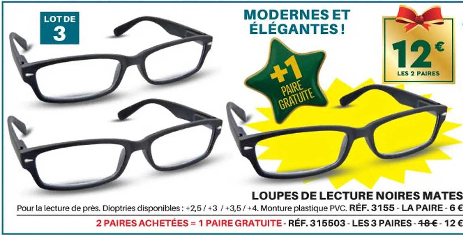 loupes de lecture noires mates