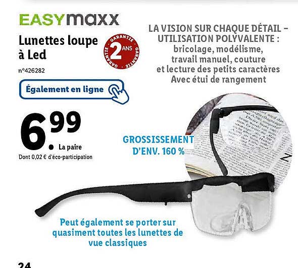 lunettes loupe à led easymaxx
