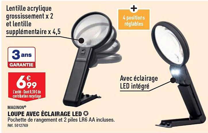 Maginon Loupe Avec éclairage Led