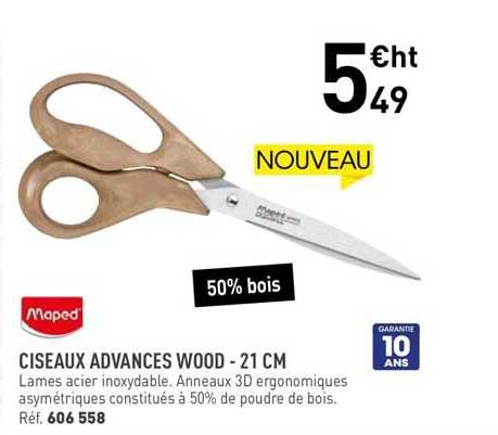 maped ciseaux advances wood - 21cm