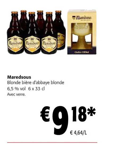 maredsous blonde bière d'abbaye blonde