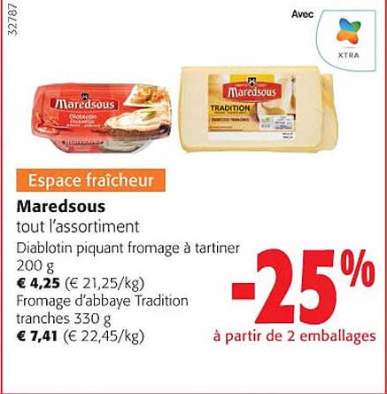 maredsous tout l'assortiment diablotin piquant fromage à tartiner