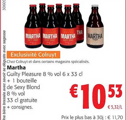 martha guilty pleasure 8% vol + 1 bouteille de sexy blond 8% vol