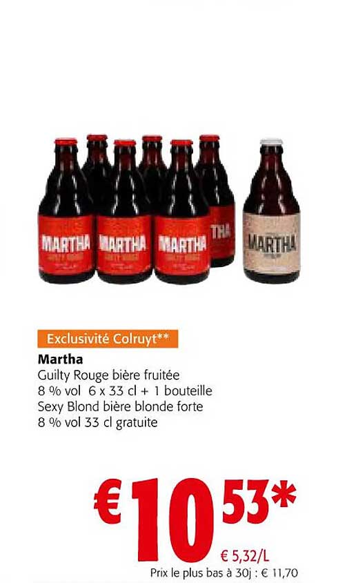 martha guilty rouge bière fruitée + 1 bouteille sexy blonde bière blonde forte 8% vol