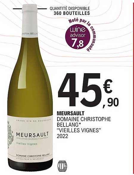meursault domaine christophe bellang "vieilles vignes" 2022