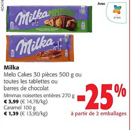 Milka Melo Cakes 30 Pièces Ou Toutes Les Tablettes Ou Barres De Chocolat
