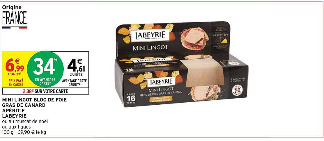 mini lingot bloc de foie gras de canard apéritif labeyrie