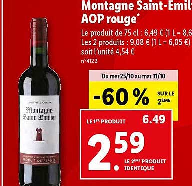 Montagne Saint-émilion Aop Rouge