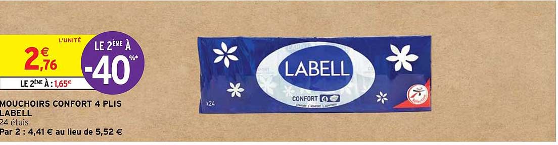 mouchoirs confort 4 plis labell