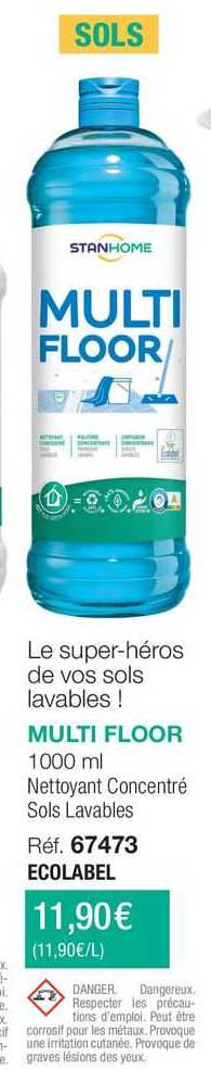 multi floor nettoyant concentré sols lavables