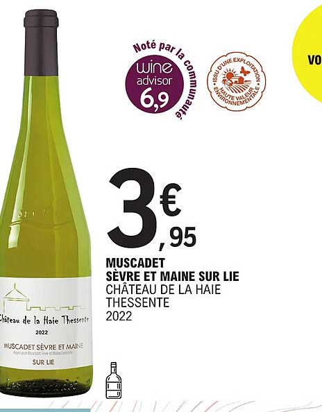 muscadet sèvre et maine sur lie château de la haie thessente 2022
