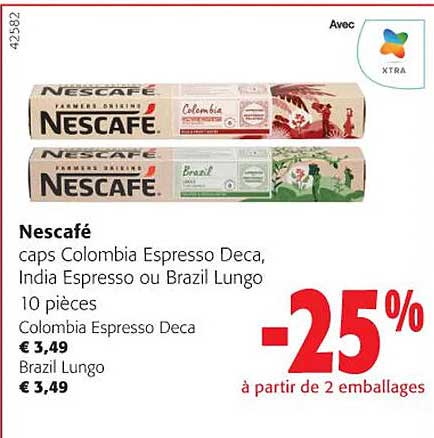 nescafé caps colombia espresso deca, india espresso ou brazil lungo