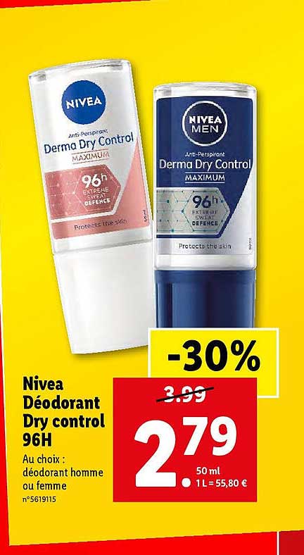nivea déodorant dry control 96h