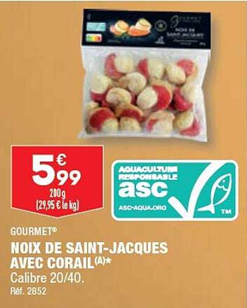 noix de saint-jacques avec corail gourmet