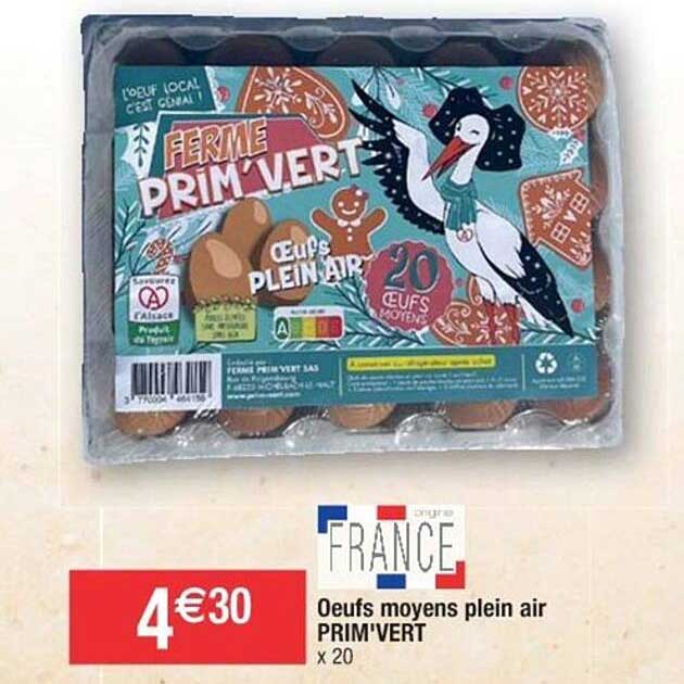 œufs moyens plein air prim'vert