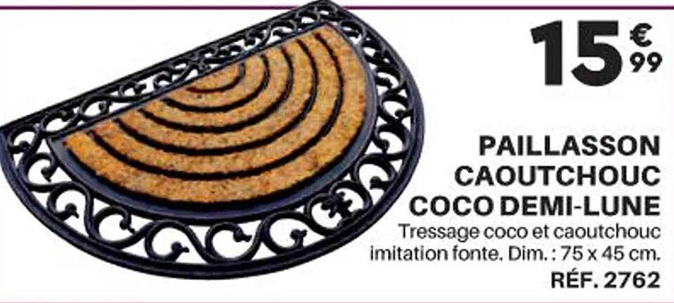 paillasson caoutchouc coco demi-lune