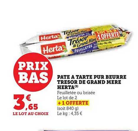 pâte à tarte pur beurre trésor de grand mère herta