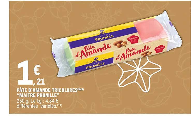 pâte d'amande tricolores "maitre prunille"
