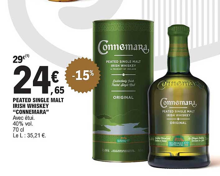 peated single malt irish whiskey "connemara"