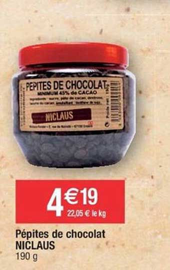 pépites de chocolat niclaus