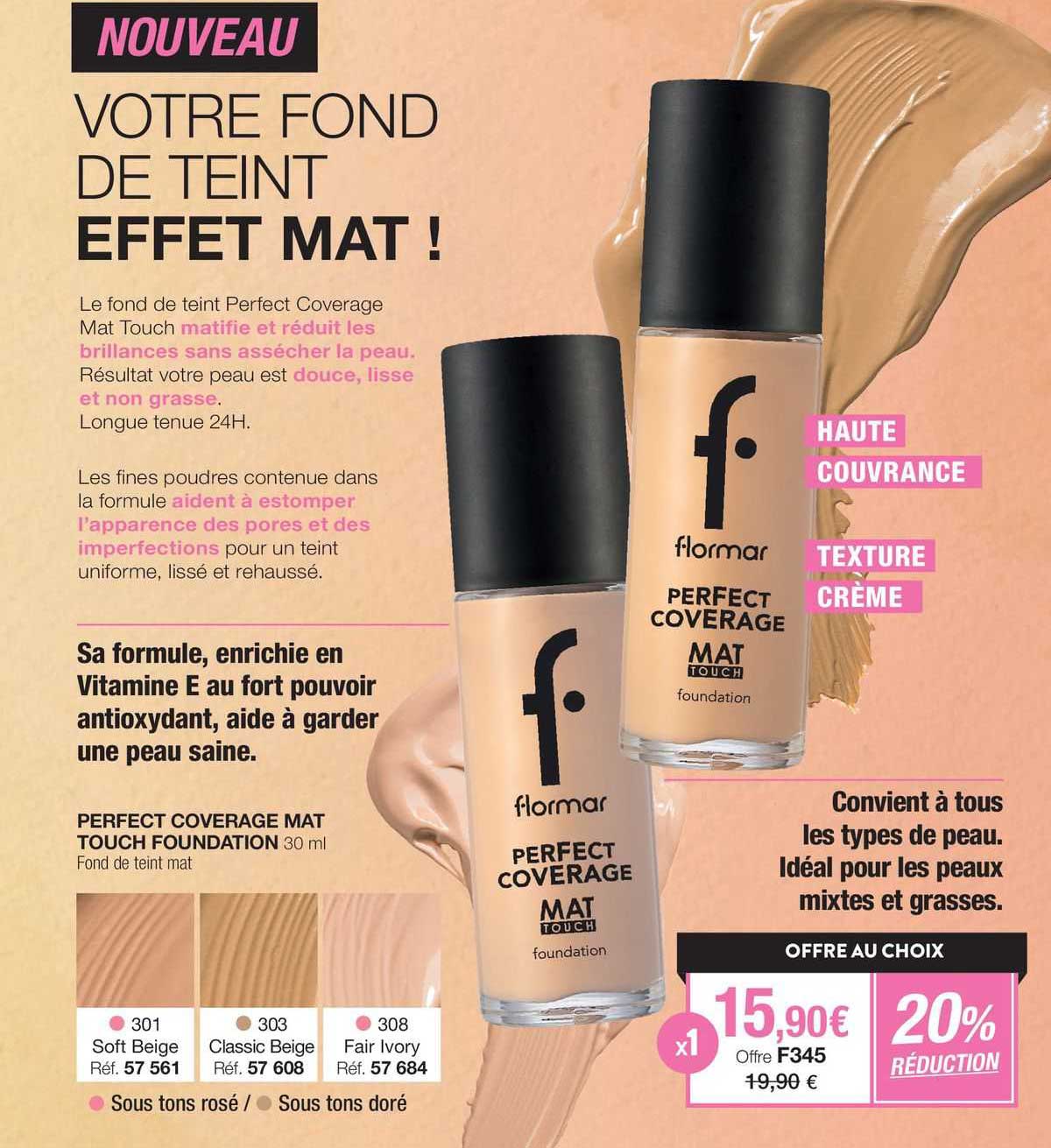 perfect coverage mat touch foundation fond de teint mat