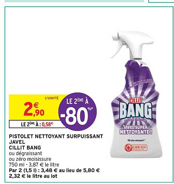 pistolet nettoyant surpuissant javel cillit bang