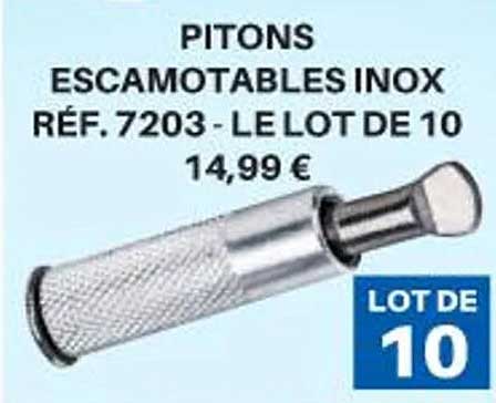 pitons escamotables inox