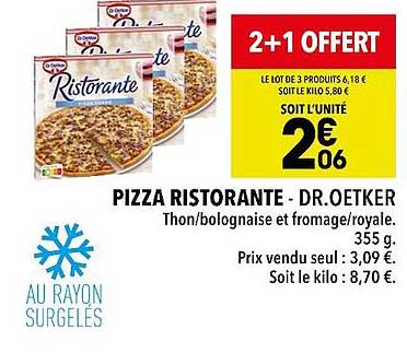 pizza ristorante - dr. oetker 2+1 offert