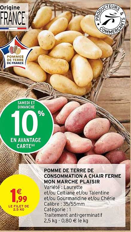 pomme de terre de consommation à chair ferme mon marché plaisir