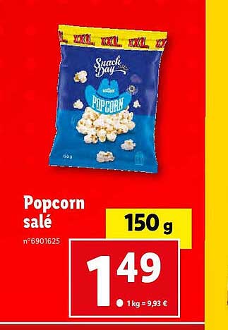 popcorn salé snack day