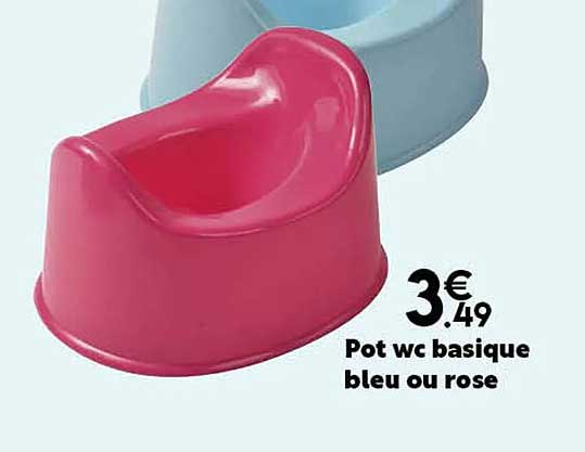 pot wc basique bleu ou rose