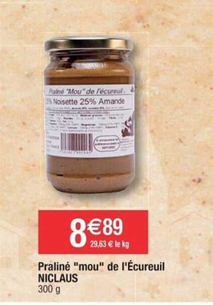 praliné "mou" de l'écureuil niclaus